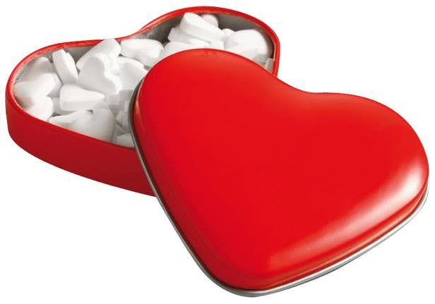 לב קופסת סוכריות בטעם מנטה חריף, ללא סוכר, כשר