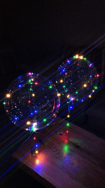 בלוני לד LED שקופים עם תאורה צבעונית