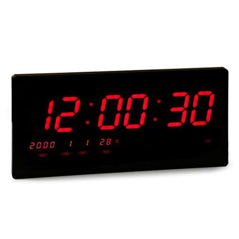 שעון דיגיטלי כולל תאריכון ומד טמפרטורה | שעון קיר דיגיטלי | שעון חשמלי 