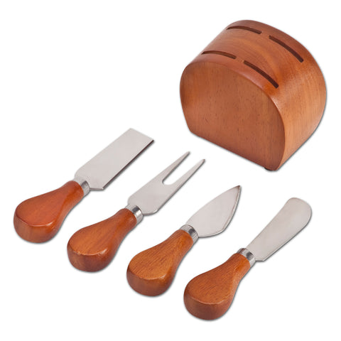 סט סכיני גבינות מעמד עץ עם סכיני גבינה | מק"ט: HP4380